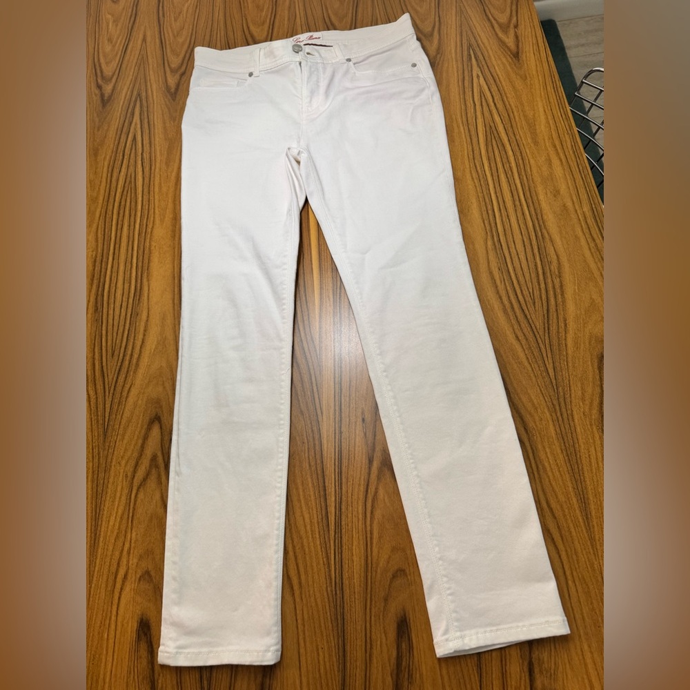 Loro Piana White denim straight leg jeans retails over $700